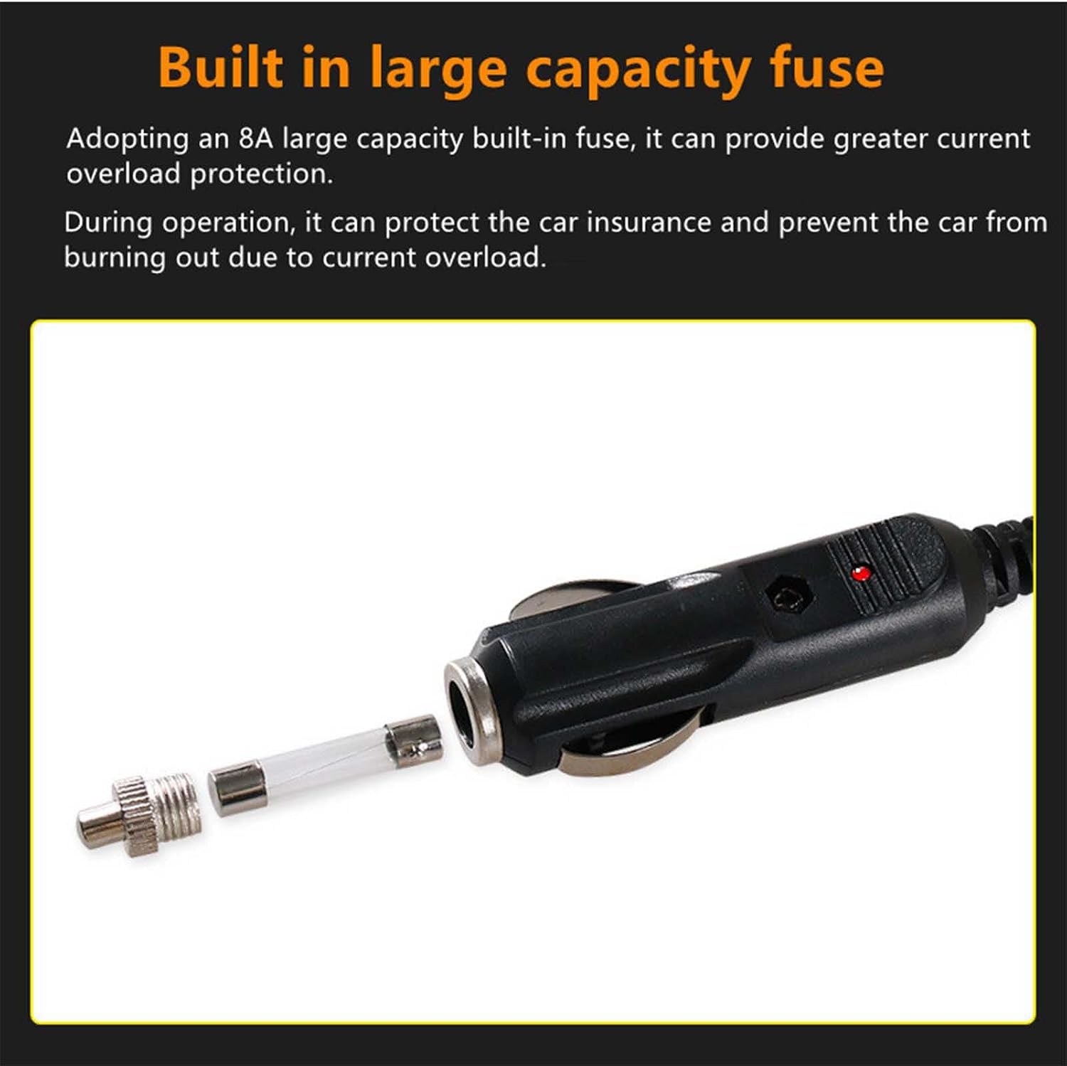Cigarette Lighter to OBD Male Standard 16Pin Charging Cable for Vehicle ECU Emergency Power Supply Cable Length 1Meter