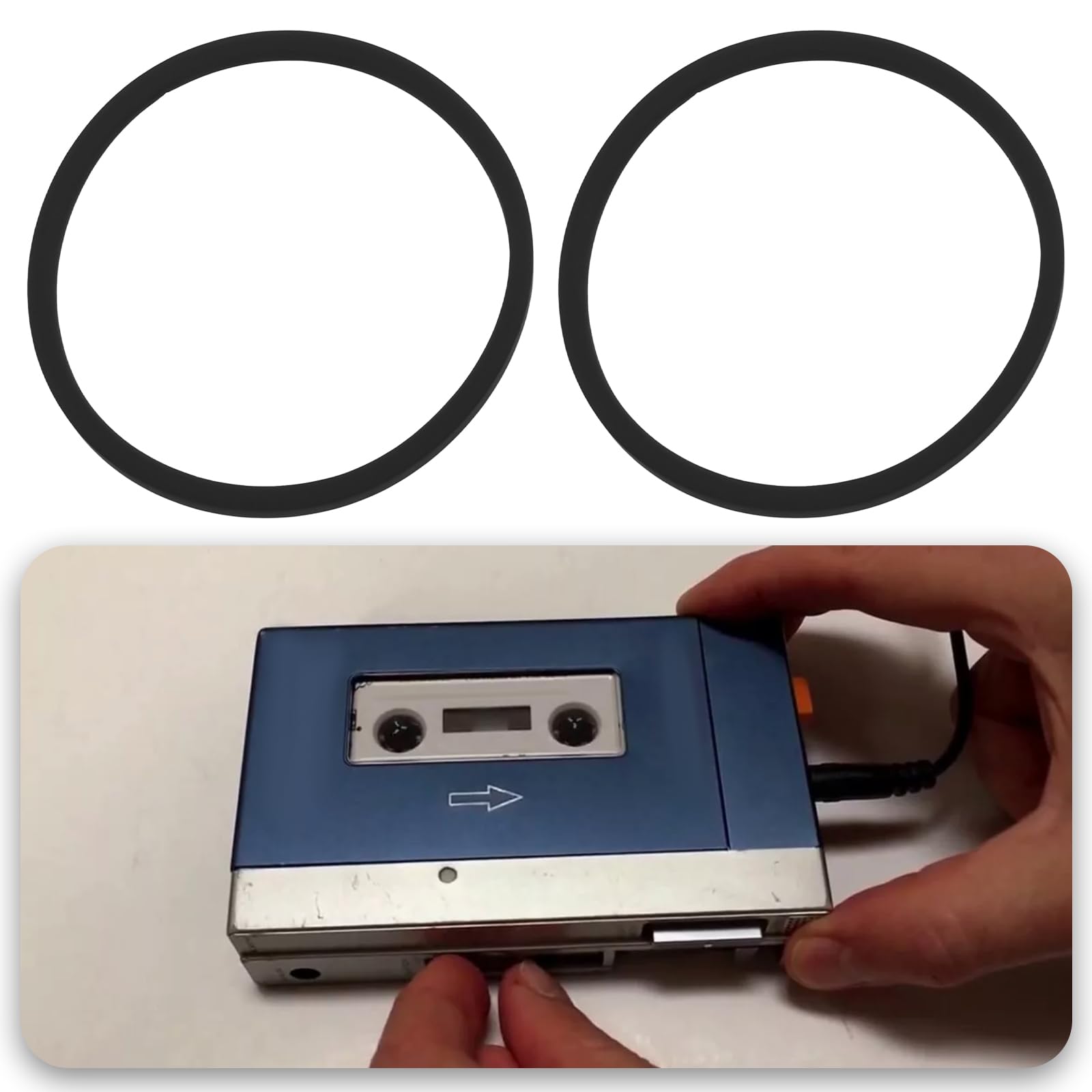 ECSiNG 4PCS Square Tape Player Rubber Drive Belt Inner Diameter 20mm for Tape Players Cassette Recorders CD Rom Drives Audio Tape - Image 2