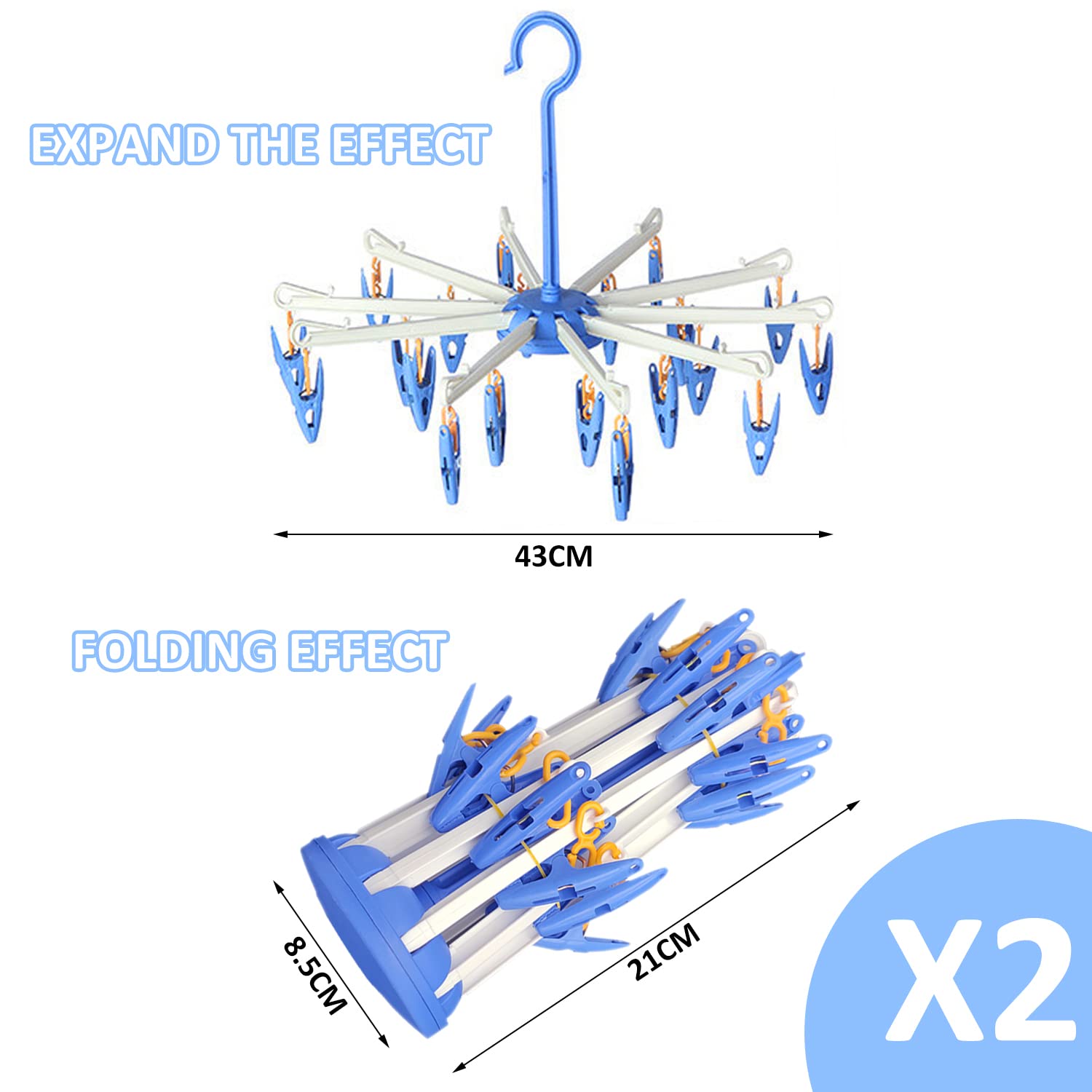 Platzsparender Sockentrockner Mit Clips - Faltbarer Wäscheständer Für Socken & Unterwäsche