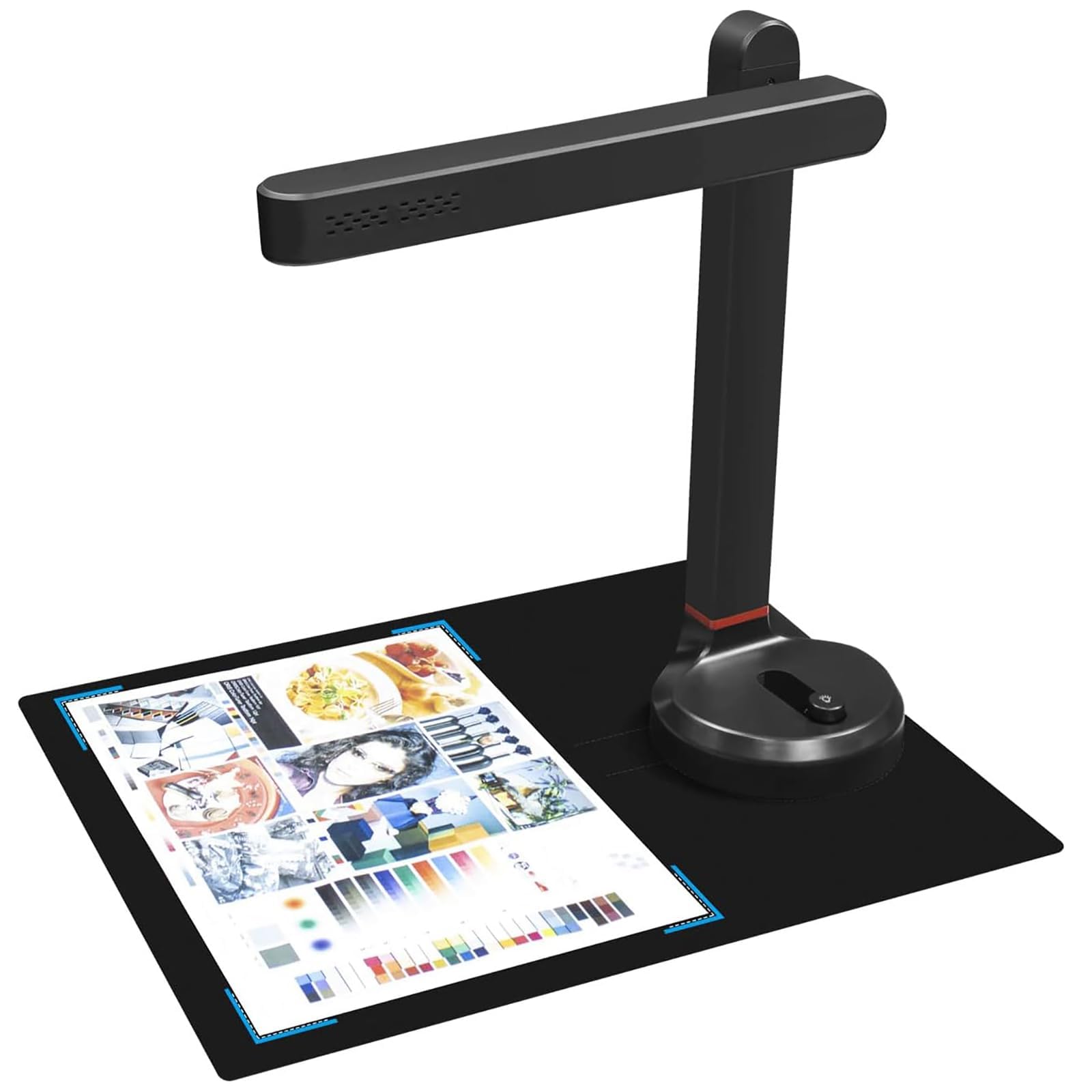 Escáner de Documentos, Cámara USB 12MP con Reconocimiento OCR | Escaneo A4 450×450mm, Corrección Automática, Diseño Plegable 90°, Conversión Word PDF TXT para Oficina y Enseñanza