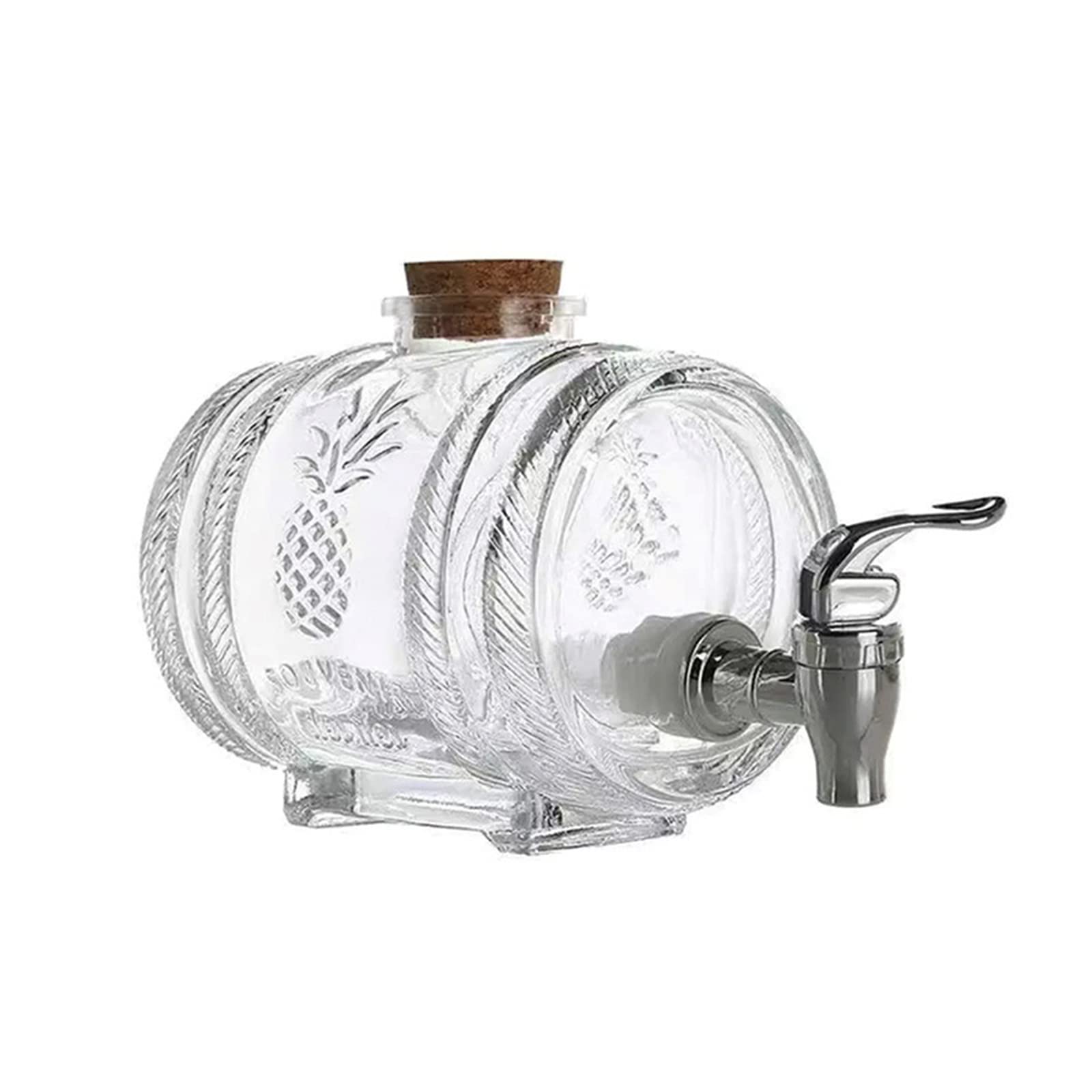 Dispensador de Bebidas de Vidrio con dispensador de Bebidas de Tarro de Hielo con Espiga de Acero Inoxidable para Fiestas al Aire Libre, Bodas, picnics y Uso Diario