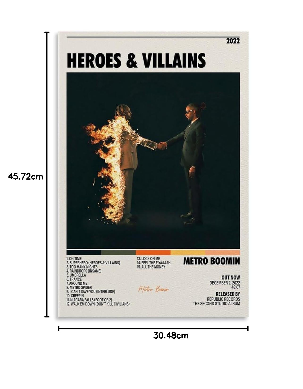 XINYIN Metro Boomin Heroes & Villains Album Cover 90s Posters