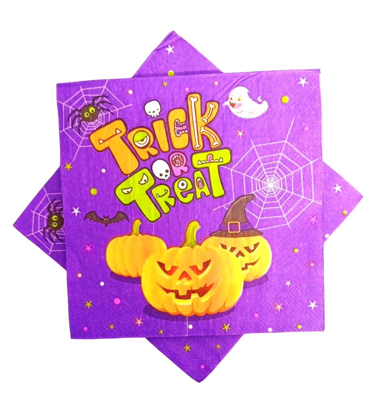 LUDALY Halloween Party Supplies, Witch and Pumpkin Designs Disposable Paper Napkins for Trick or Treat and Halloween Party Decorations Pack Of 20 Pc