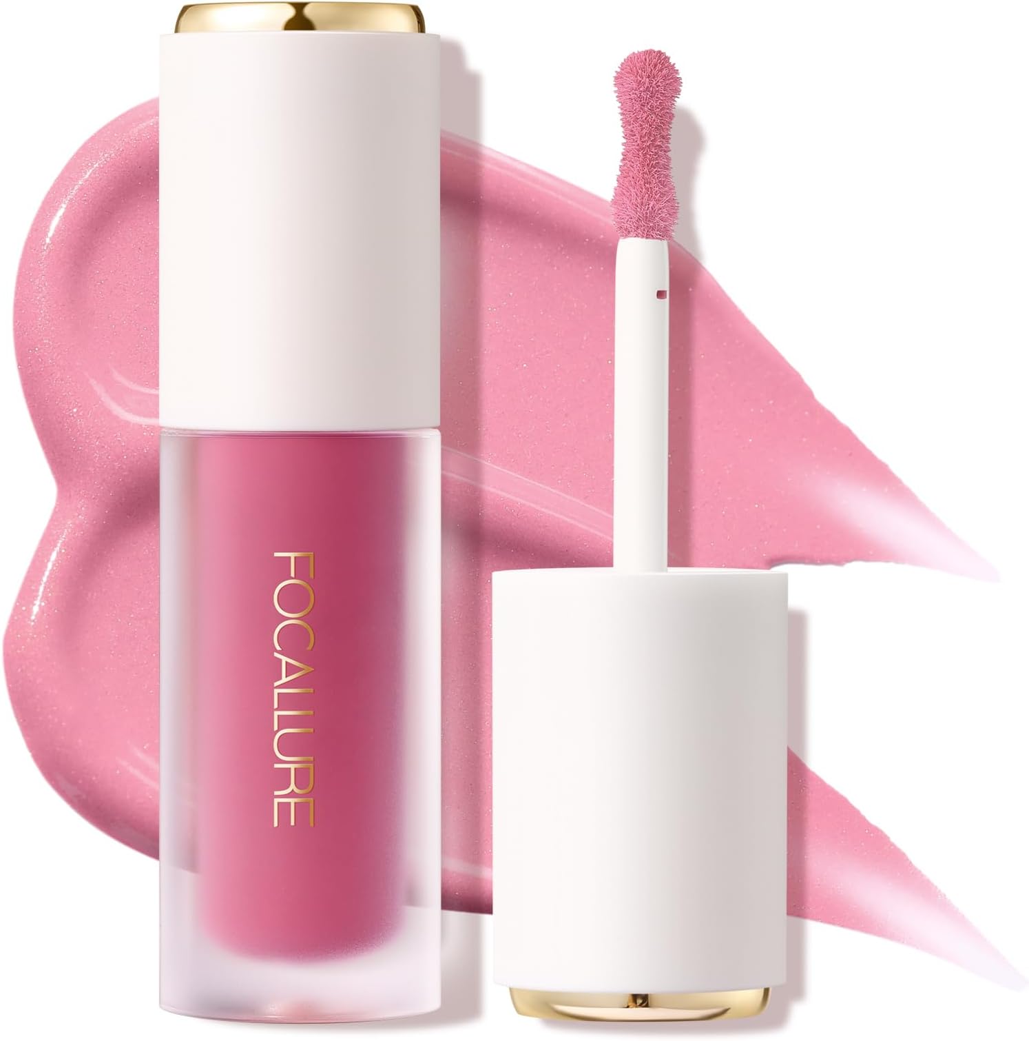 FOCALLURE Silky Cream Liquid Blush,Leaving a Matte Dewy Makeup Look,Easy to Apply and Create a Natural Flush,Long Lasting and Lightweight Cheek Blush Face Makeup,STAY HIGH