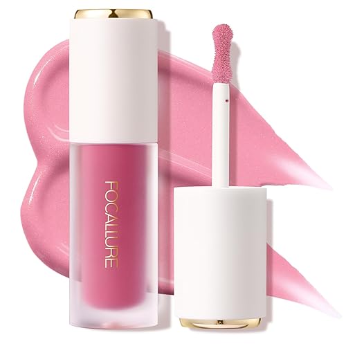 FOCALLURE Rubor líquido en crema sedoso, deja un aspecto de maquillaje mate y rocío, fácil de aplicar y crear un rubor natural, maquillaje facial de
