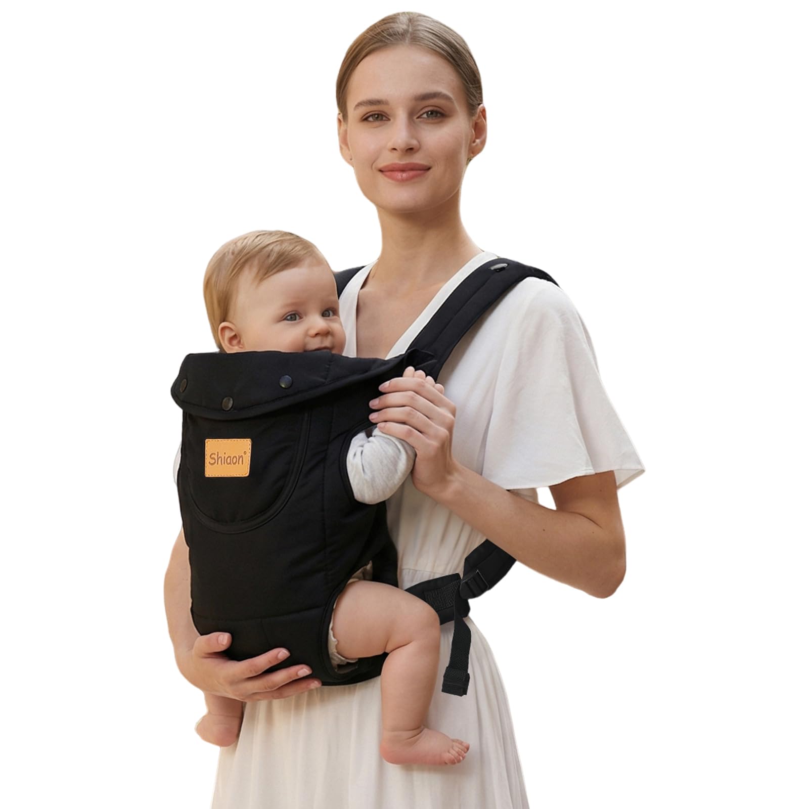 Baby Carrier Newborn to Toddler(7-30lbs), Toddler Carrier Baby Holder Carrier with Adjustable Shoulder Strap, Chest Carriers, Black