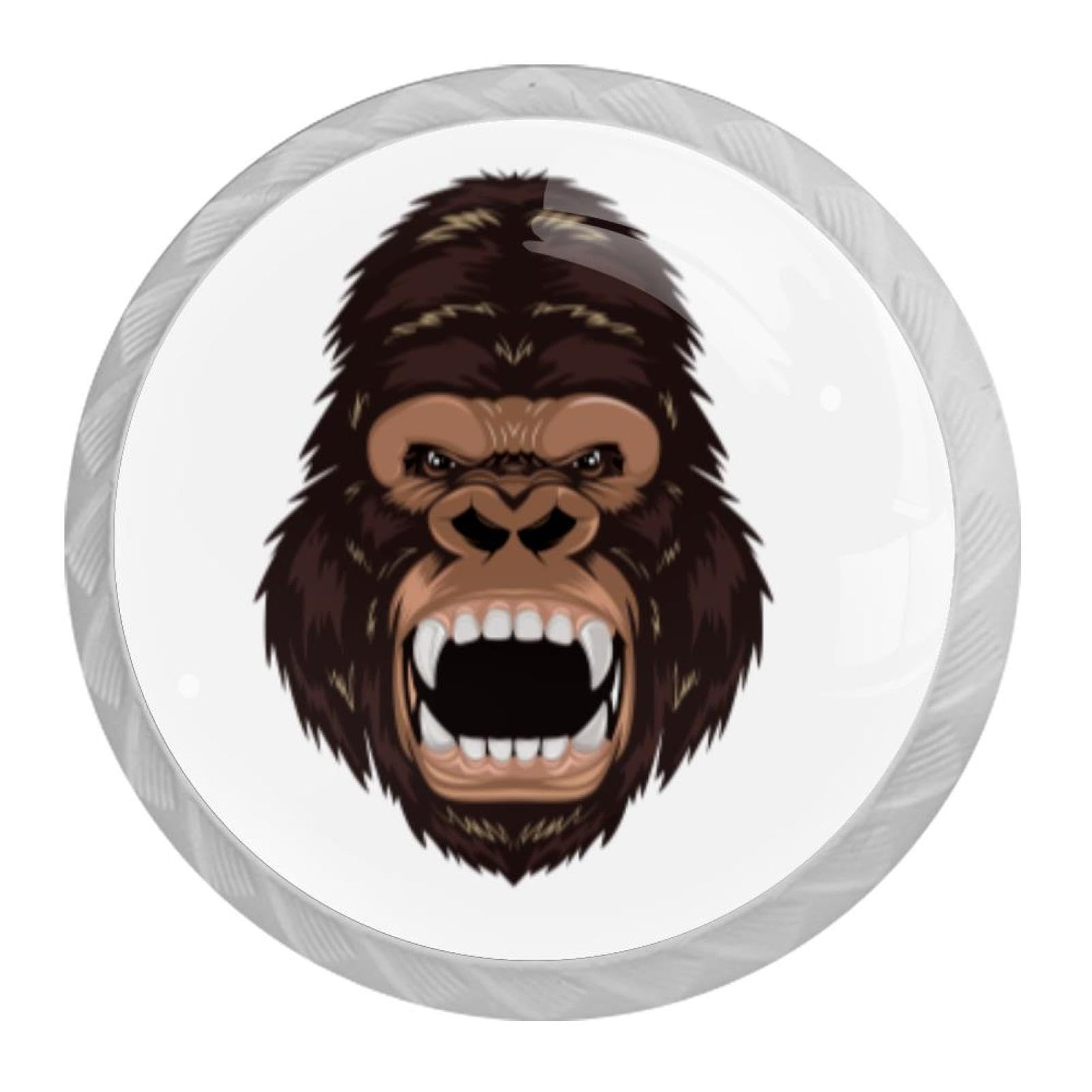 Tqmspg 4 Pieces Drawer Pulls Gorilla Door Knobs Dresser Handles for Kitchen Wardrobe Cupboard Hardware Furniture