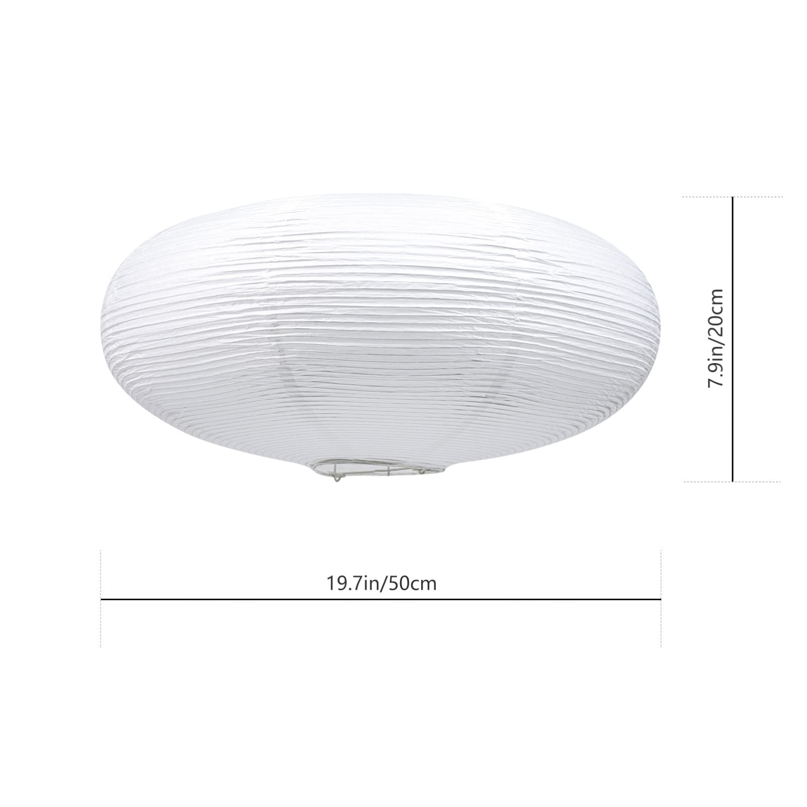 OSALADI Paper Lampshade for Ceiling Lights Simple Paper Lanterns Large Pendant Lamp Shade Light Cover Hanging Lantern Shade for Home Kitchen White 50X20cm - Image 3