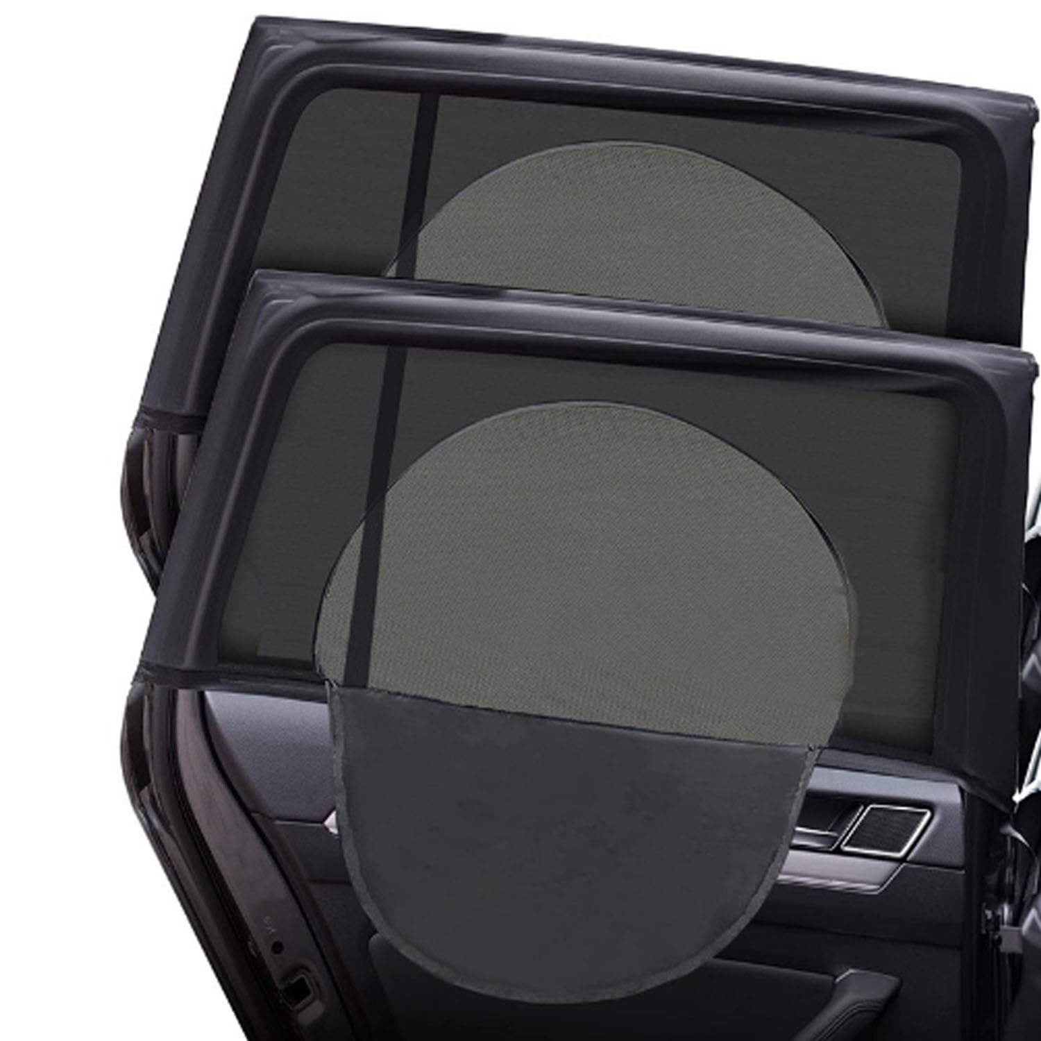 2Pcs Lateral Ventana Coches Trasero Sombrilla, Parasol de Coche, Mosquitera Ventana Coche, Parasol Ventana Coche Laterales, Parasol Coche Infantil Lateral, Proteccion para Ninos y Mascotas