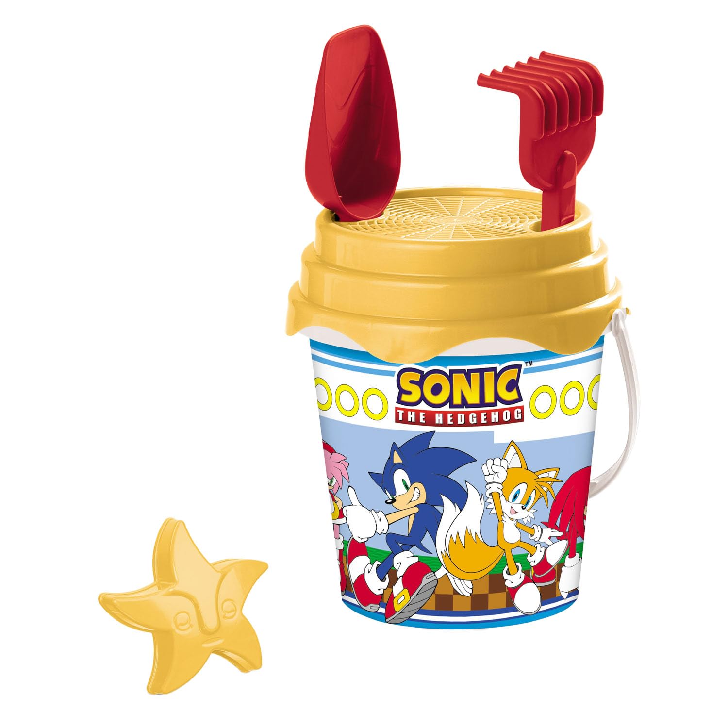 MondoSonic, Renew Toys Sea Set with Bucket, Scoop Rake, Sieve, Shape, Watering Can Included, Multi-Colour, 17 cm, 28707