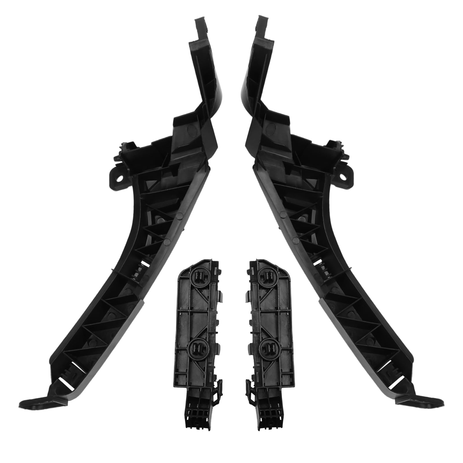 Front Bumper And Headlight Bracket Set of 4 Compatible with CRV Black