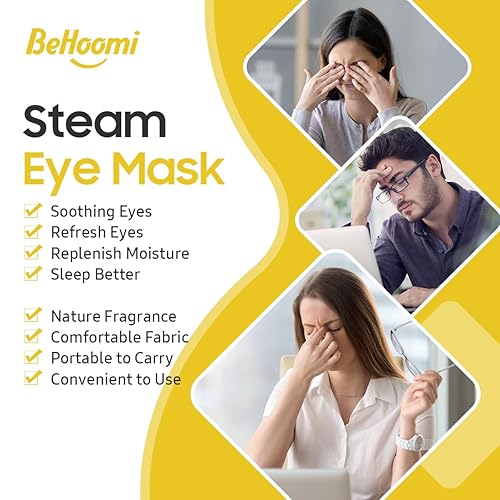 Miniatura 9 de BeHoomi 10 Packs Steam Eye Mask for Dark Circles, Lavender Heated Eye Mask Disposable Warm Eye Compress for Dry Eyes, Puffy Eyes, Soothing Headache