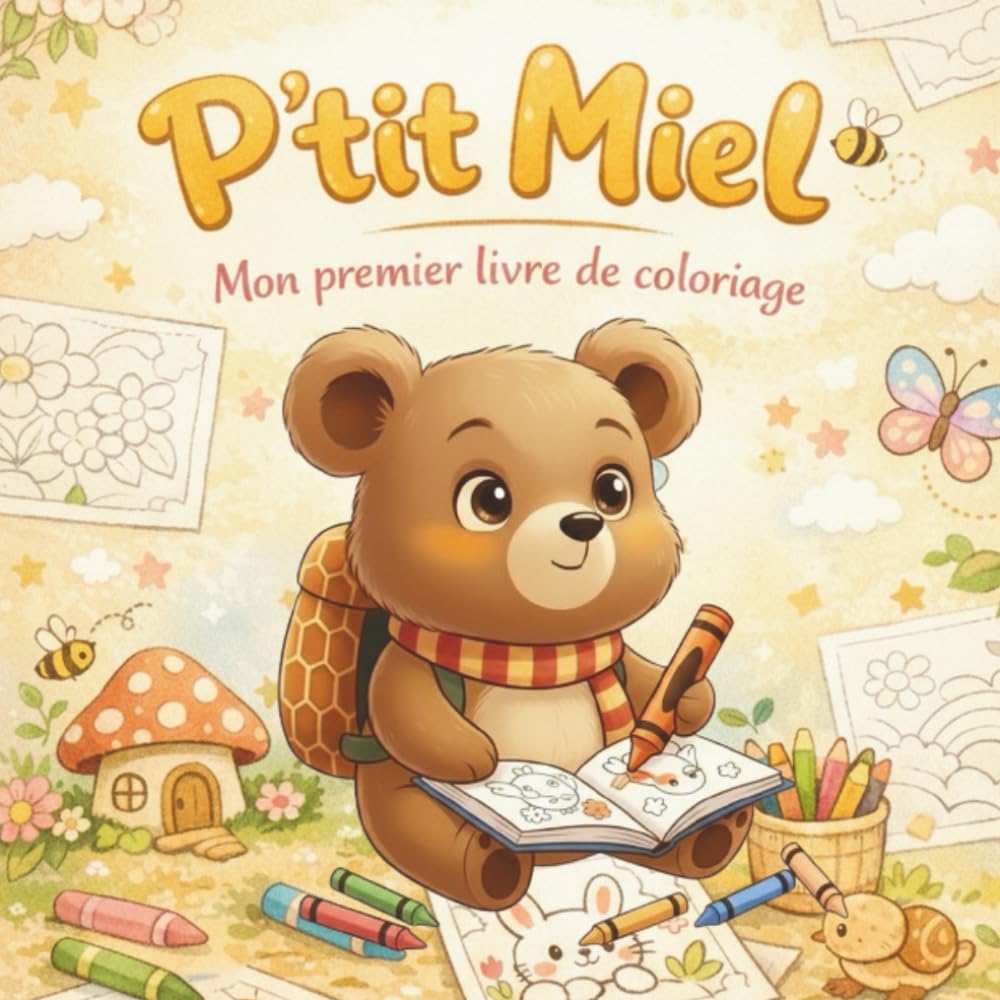 P’tit Miel – Album de coloriage pour tout-petits, moments calmes et créatifs - 2 à 4 ans: Un univers visuel complet pour prolonger les histoires de P’tit Miel à la maison, sans écran