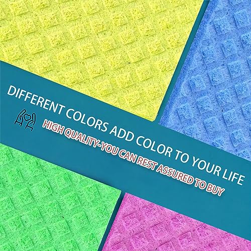 Fodofodo 5Pcs Swedish Dishcloths,Dish Towels,Cellulose Sponge Cloths,Absorbent Dishcloth,Kitchen Cleaning Cloth,Reusable Paper Towels For Kitchen, Bathroom,Car,Office,Classroom（Mix Colors） #TOP1