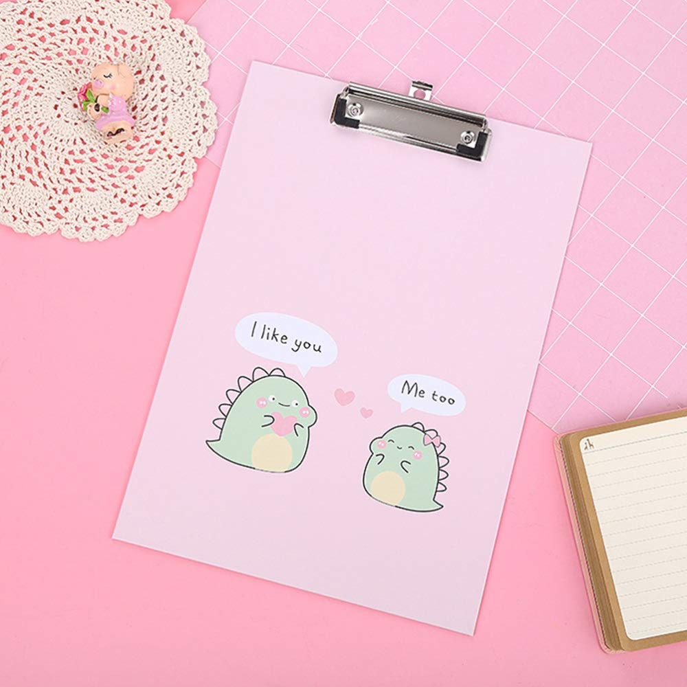 Zwischenablage für Bürobedarf 4Pcs A4 Cartoon Zwischenablage Profil Clip Hartfaser- Papierhalter Multifunktionsschreib Memo-Ordner for Schule-Büro Haltbarer Clip mit niedrigem Profil