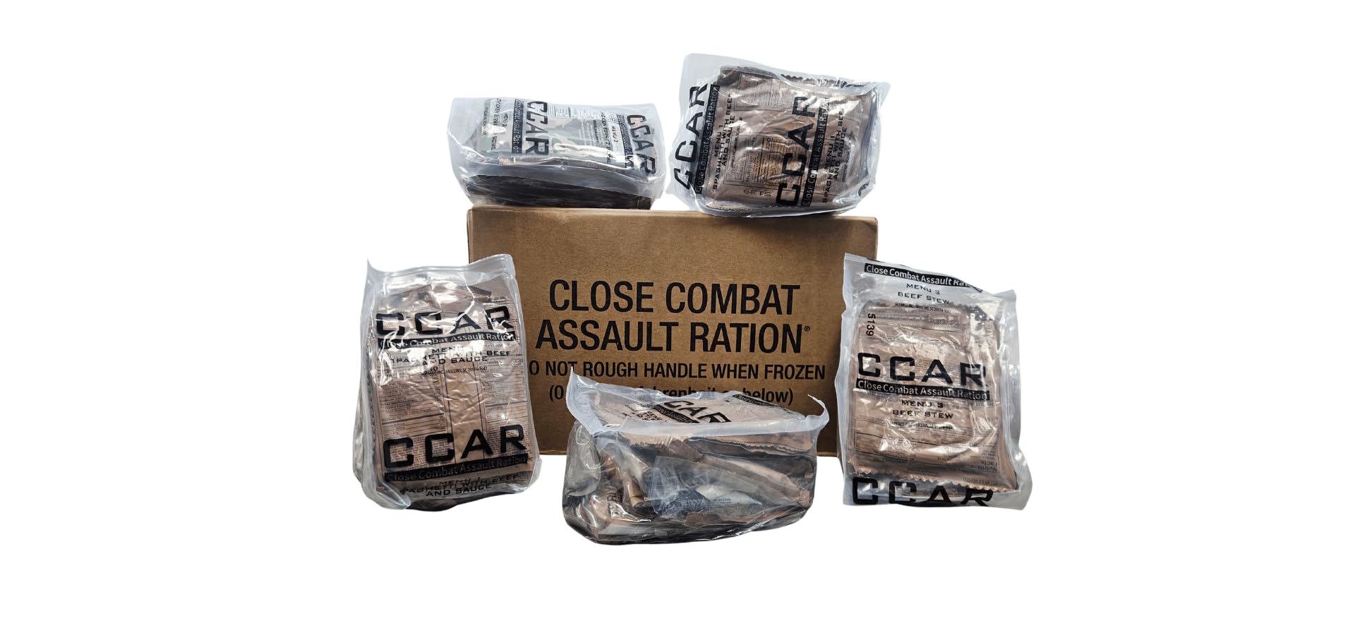 Authentic USGI Close Combat Assault Ration [CCAR] 24 hour MRE - Genuine US Military Meal (3 Pack Sampler)