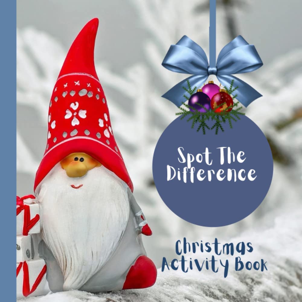 Spot The Difference: Christmas Activity Book For Seniors - Picture puzzle - Perfect Christmas gift