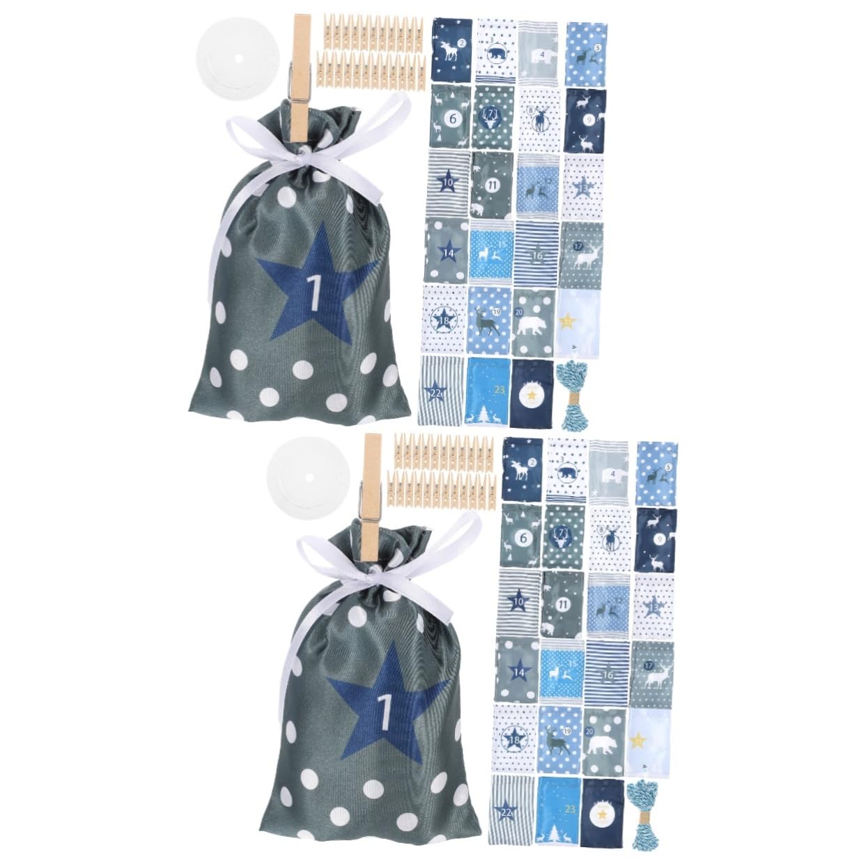 TOPBATHY 48 Stk Weihnachtsgeschenktüte Weihnachtliche Süßigkeitentüten Zum Aufhängen Adventskalender Stoffbeutel Weihnachtstüte Mit Süßigkeiten Weihnachts-countdown-taschen Hölzern