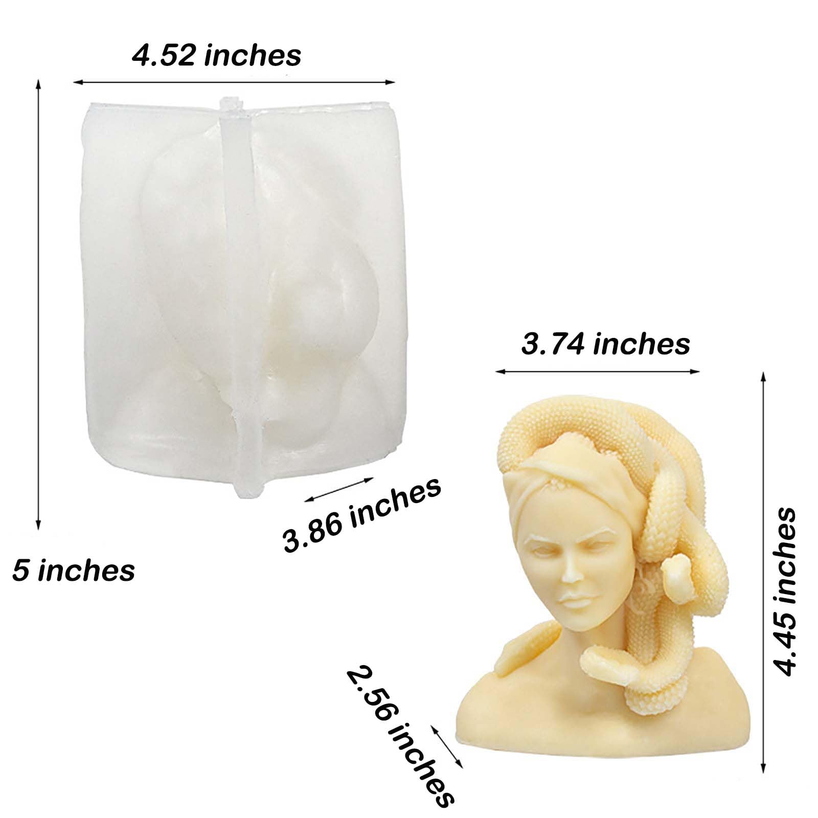 Silikonform Für Kerzen & Harzguss – Gorgon Medusa Design, Hitzebeständig Bis 446°C, Lebensmittelecht