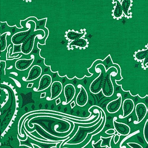 Hav-A-Hank Paisley Bandanna 22``X22``-Kelly Green ##bicwarehouse