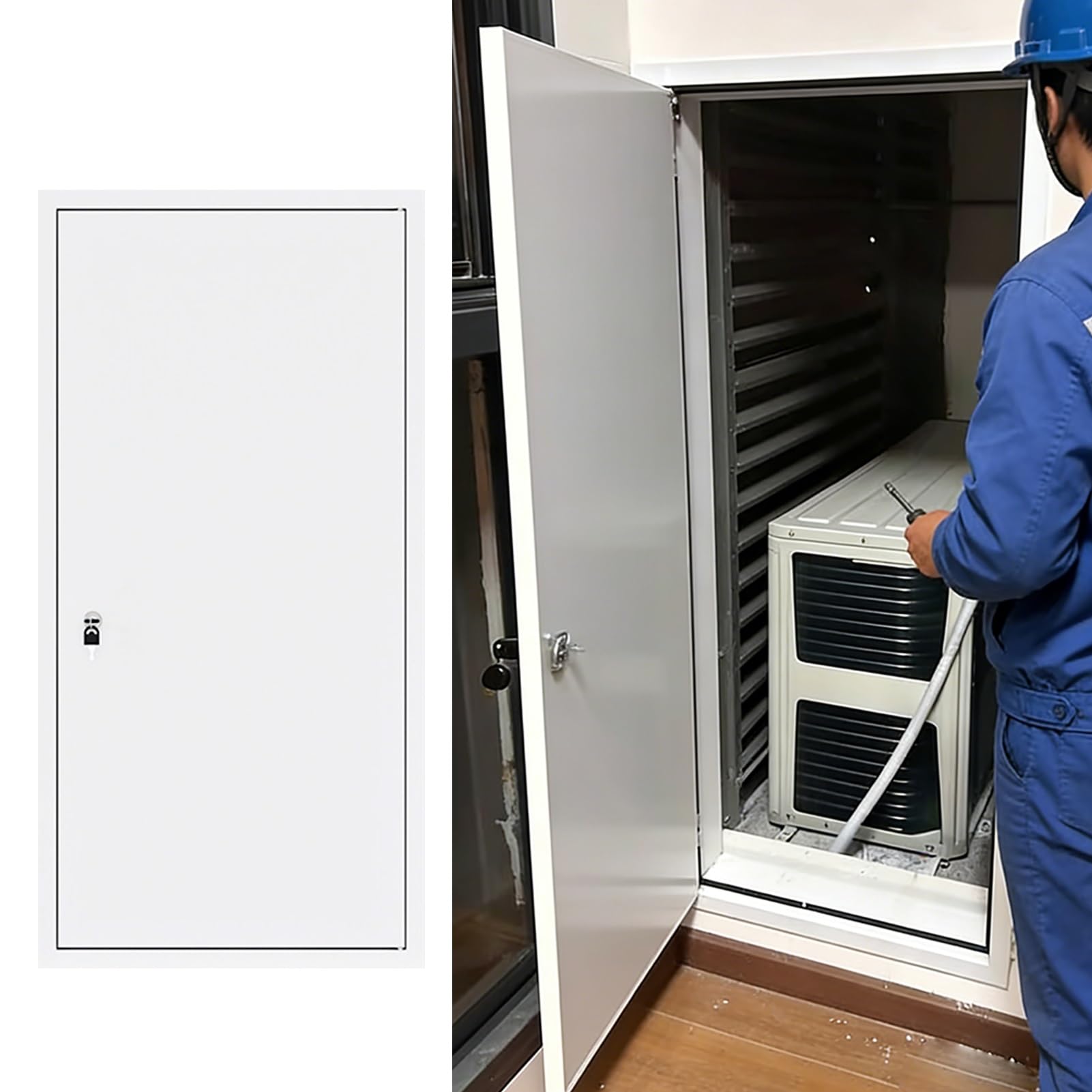 Viiguiy One Color Lockable Insulated Plumbing Access Panel, Heavy-Duty Access Door With Sound Insulation, Thickened Aluminum Inspection Door, Easy To Maintain(500X700mm(20X28in))