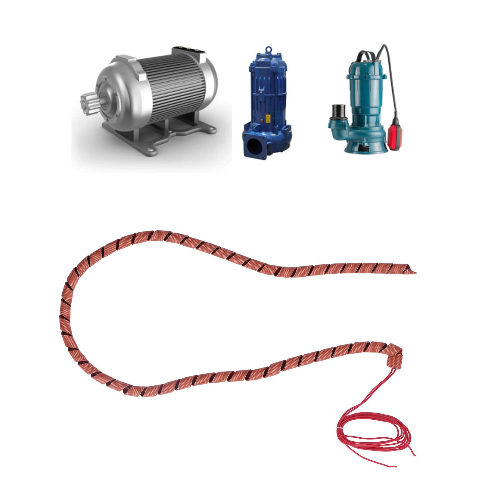 Ejoyous Cinta Calefactora de Silicona en Espiral, Envoltura Calefactora para Tuberías de Cable de Rastreo Térmico de 70 W, Calentador de 39,4 Pulgadas con Cable Conductor de 41,34 Pulgadas, Ajuste