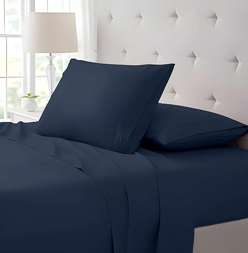 Miniatura 3 de SlumberWell Juego de sábanas de algodón de 4 piezas para cama tamaño King, suaves y transpirables, con bolsillo profundo para colchón de 12