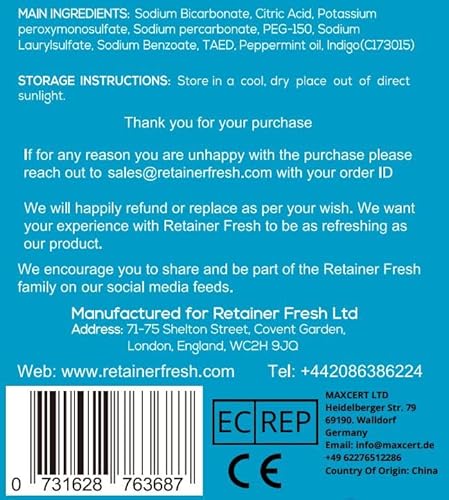Retainer Fresh 120 Tablets 4 Months Supply Retainer Fresh, Brite, And Stain-Free - Retainer Cleaner Tablet thumb #9