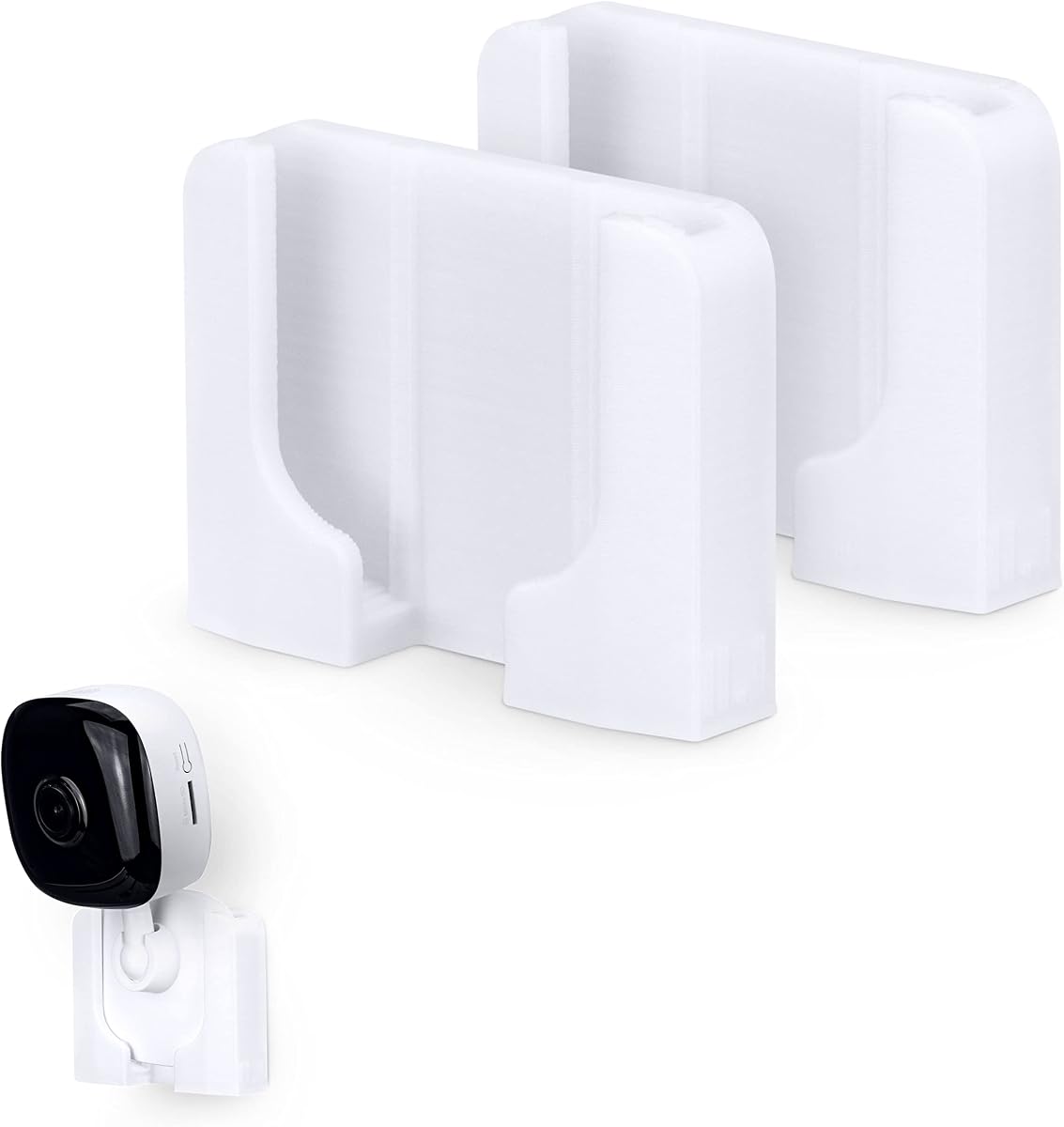 Wall Mount for Kasa KC100, KC105, EC60 (2 Pack), Adhesive Holder for TP Link Smart Spot Camera, Installs in Minutes, No Mess Hanger Bracket by Brainwavz (White)