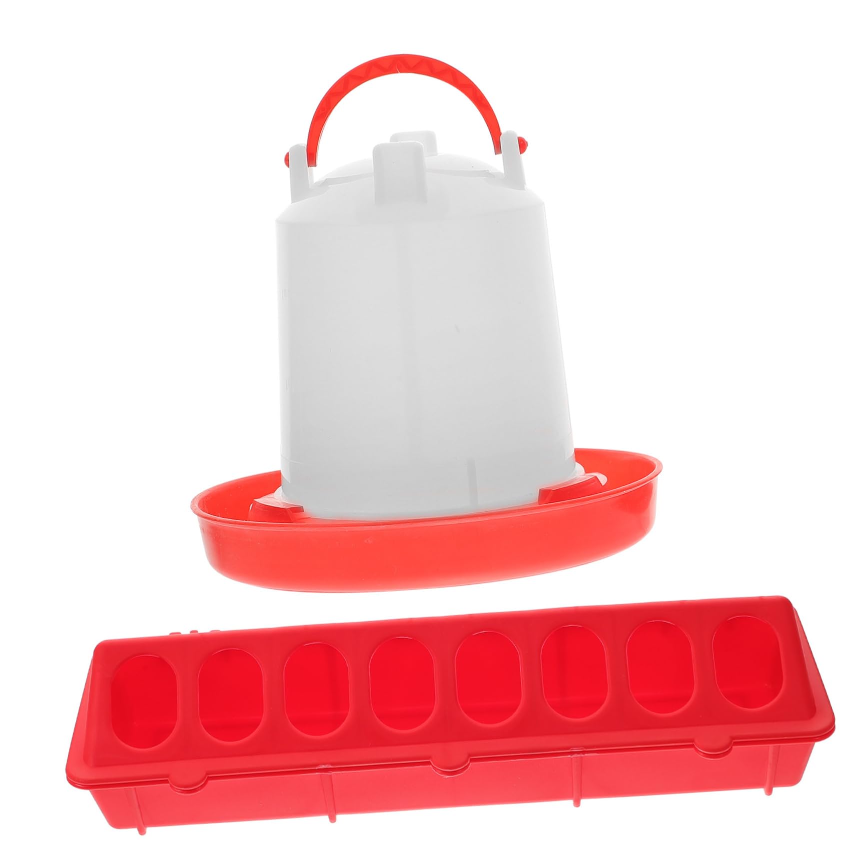 Abaodam 1 Set Automatic Chicken Feeder Chicken Bowl Water Feeder Easy to and Install Durable Cage Feeding Trough for Daily Use Present for Friends and Family