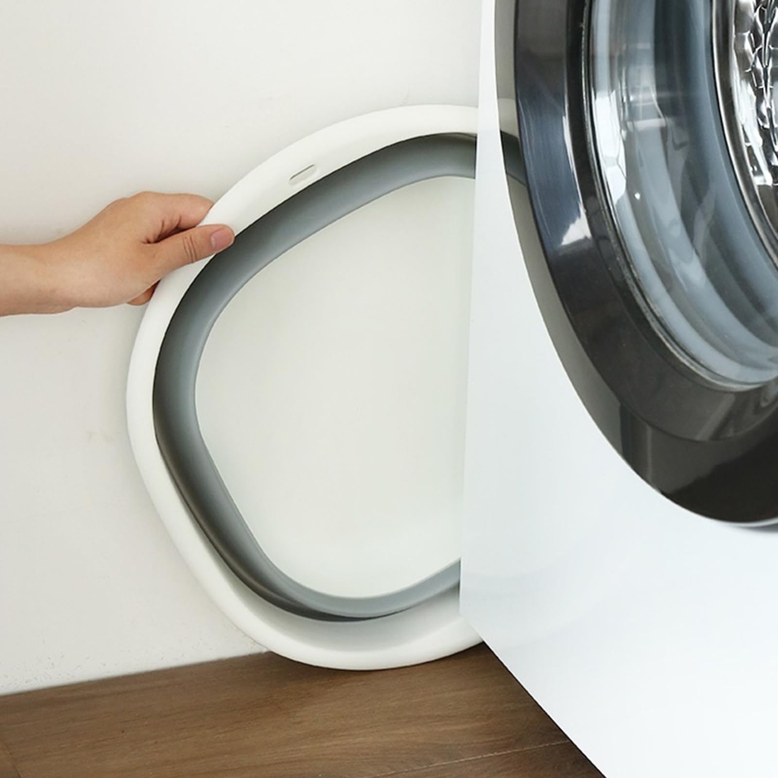 Lavanderia con campanello – Lavanderia pieghevole, contenitore per la pulizia portatile, contenitore compatto per viaggi in campeggio all'aperto