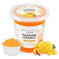 Vista 13 de Tea Zone Popping Pearls. Popping Boba, perlas negras con jugos saborizados, frasco de 7 Lb