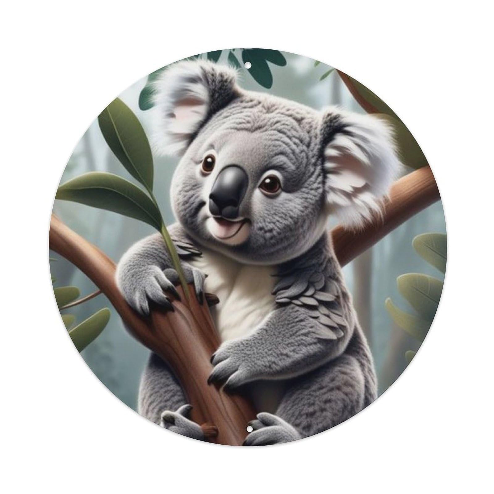 Animals Artwork Cute Koala Vintage Metal Tin Sign Plaque Wall Decor for Cafe, Club Bar, Office, Garden Metal Poster 8x8Inch