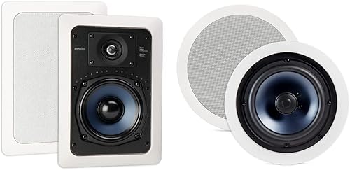 Polk Audio RC55i - Altavoces redondos de 2 vías de alta calidad en el techo (par) de 5.25 pulgadas y RC80i de 2 vías de alta calidad en el techo,
