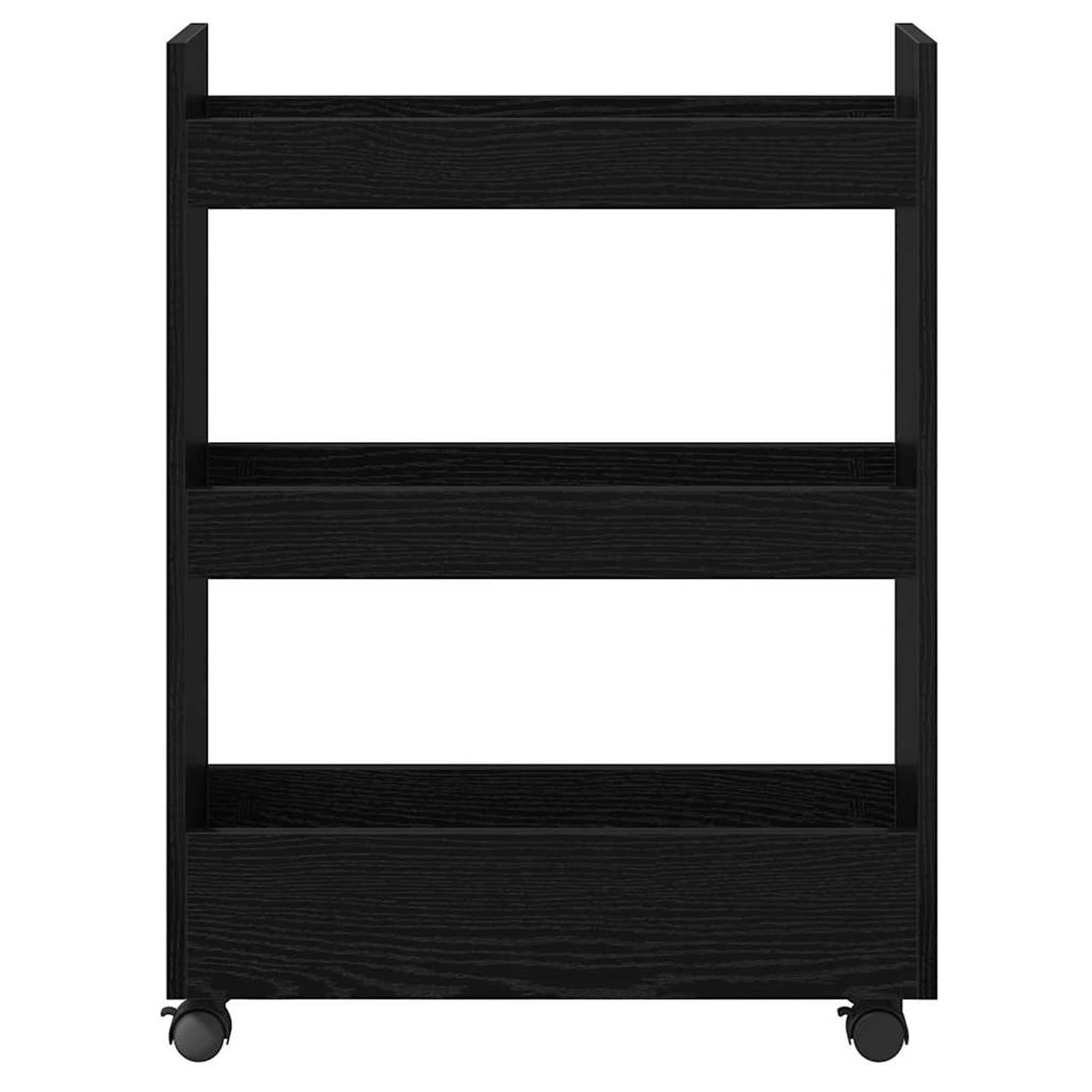 Geecher Carrello di Stoccaggio Stretto, Mobile da Cucina con Ruote e Freni, 60 x 22 x 80 cm, in Legno Multistrato Rovere Nero, per Cucine Piccole e Stanze di Servizio