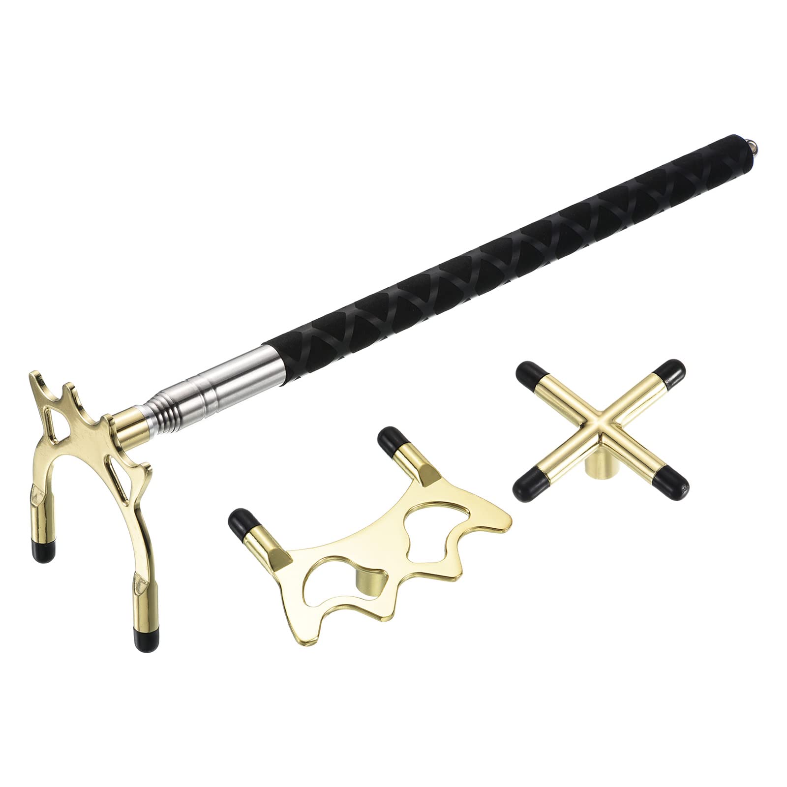 PATIKIL Queue de billard rétractable en silicone avec 3 têtes de pont en laiton amovibles pour table de billard