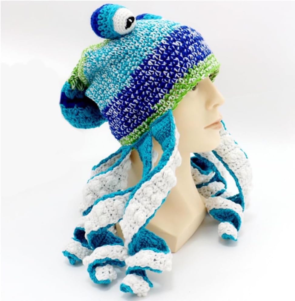Hats, Creative Hats, Knitted Hats, Octopus Hats, Hand Knitted Hats for Men and Women, Warm, Unique, Personalized