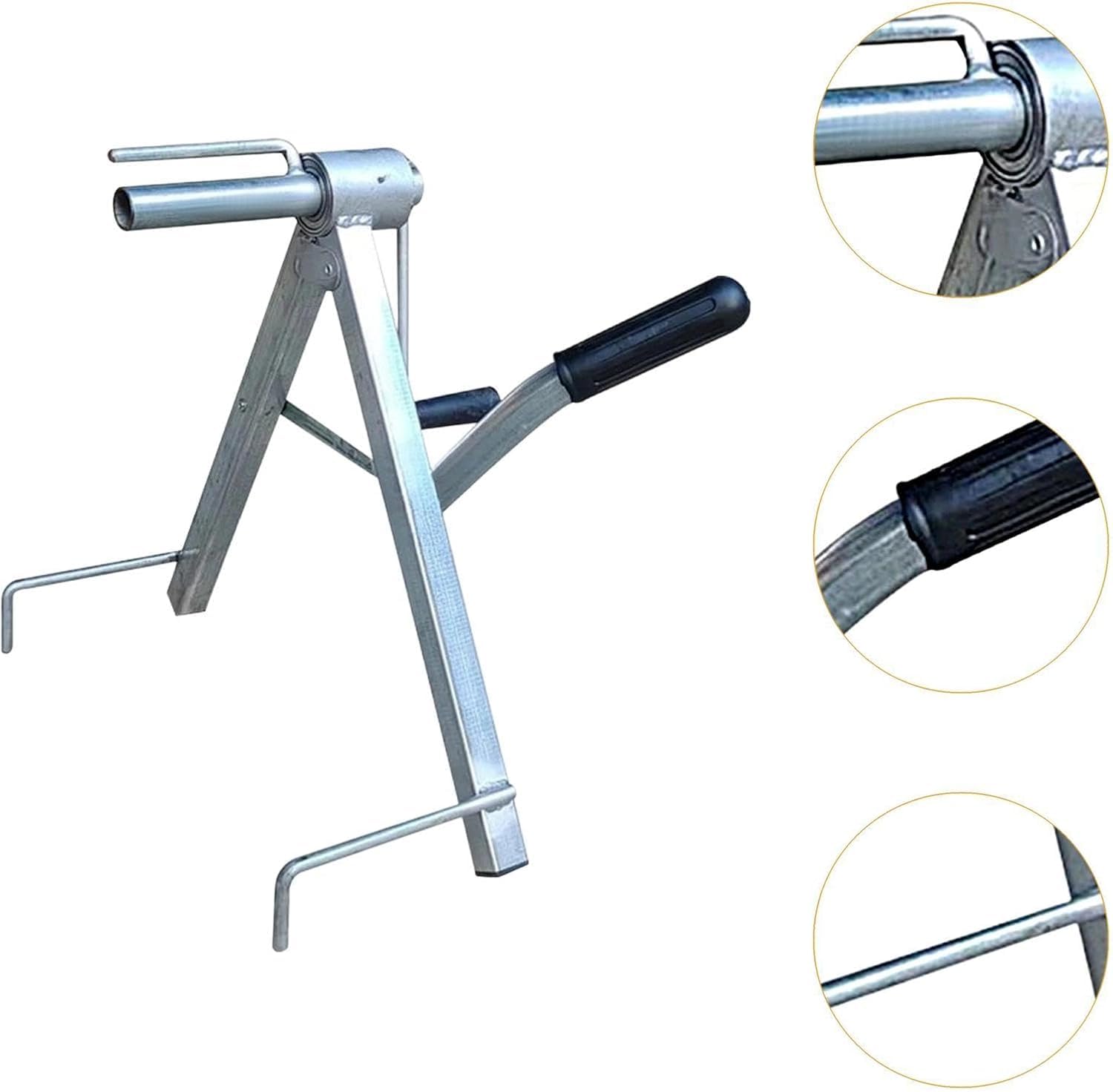 Schlauchtrommel aus Edelstahl – Robuster Schlauchaufroller für Feuerwehr, Gartenbewässerung, Faltbar & Tragbar mit Wandhalterung, vielseitiger Schlauchhalter für Gartenschläuche (Silber)