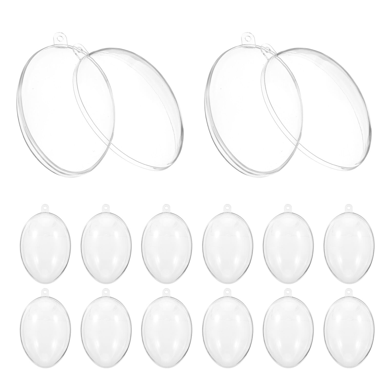 12 Piezas Bolas de Plástico Transparente Forma de Huevo Adornos Rellenable DIY para Decoración Colgante de Árbol de Navidad y Pascua Cajas de Dulces para Bodas y Fiestas