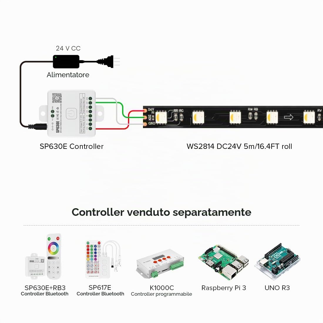 BTF-LIGHTING WS2814 IC RGBW RGB + bianco caldo (simile WS2812B) Indirizzabile 5M 60LED/m 10Pixels/m 300LED 50pixel Flessibile 4 colori in 1 striscia LED di colore da sogno IP65 nero PCB DC24V