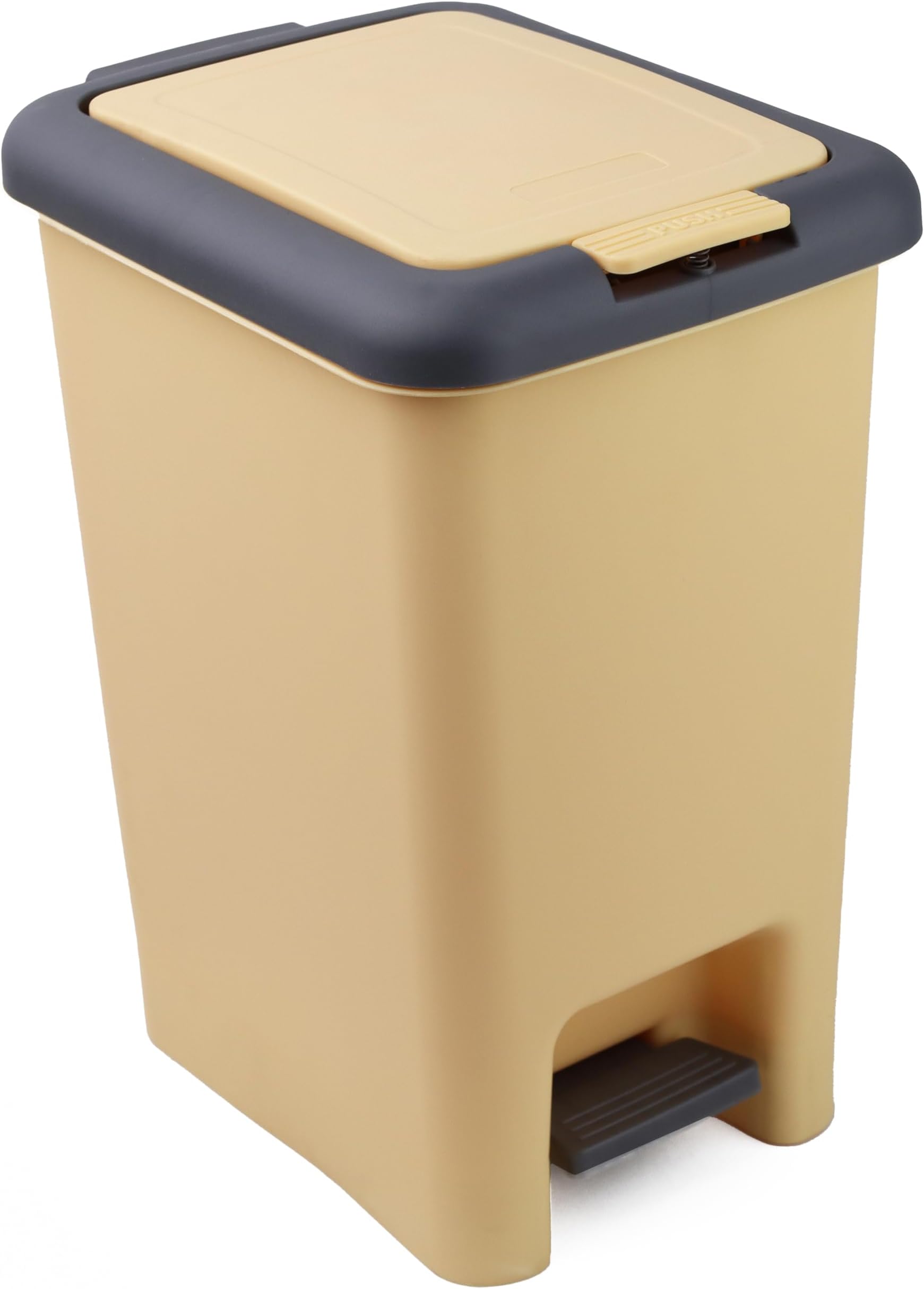 DIVCHI Kitchen Trash Can with Pedal - 7L Wastebasket for Home, Office, Bathroom, and Bedroom - Garbage Bin with Lid and Liner (18.5L x 24.5W x 30H cm)