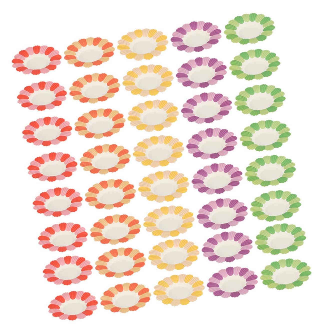 SOLUSTRE 5 Sätze Blume Pappteller Papier Platte Einmalbesteck Serving Plate Party Dekoration Festliche Tischdekoration Partybedarf Essgeschirr Aus Papier Vorspeisenteller 100 Stück * 5