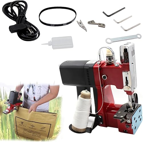 Miniatura 2 de Máquina de cierre de bolsa 110V eléctrica GK9-890, rojo, aleación de aluminio de 9.84* 9.84* 3.14 pulgadas, máquina de coser de sellado más cercano
