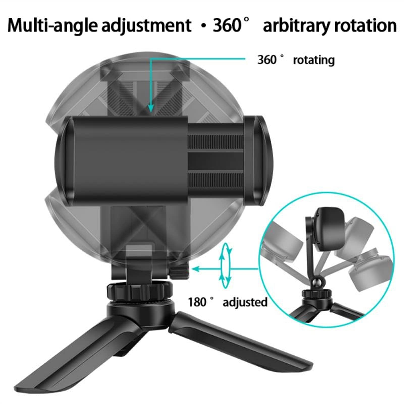 SCRUBY Treppiede portatile con rotazione del telefono, supporto pieghevole per treppiede per live treppiede per action camera per smartphone (verde)
