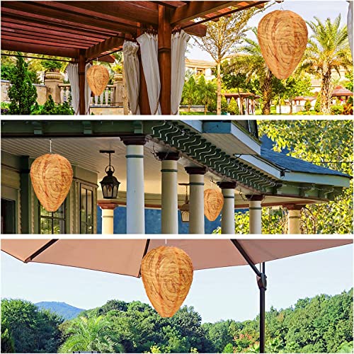 Augshy Wespennest, wasserdichte Künstliche Wespennesterköder Attrappe Hornissennest Attrappe für Haus und Garten Outdoor (4, Orange)