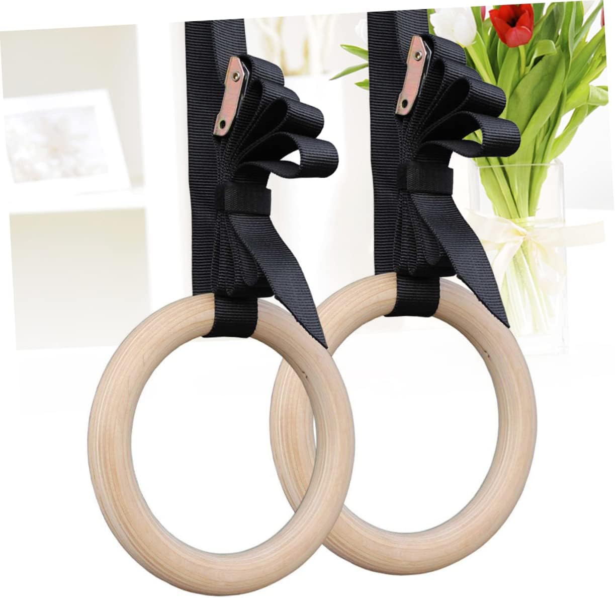 Garneck Gymnastic Rings Workout Rings Exercise Rings Fitness Ring Wooden