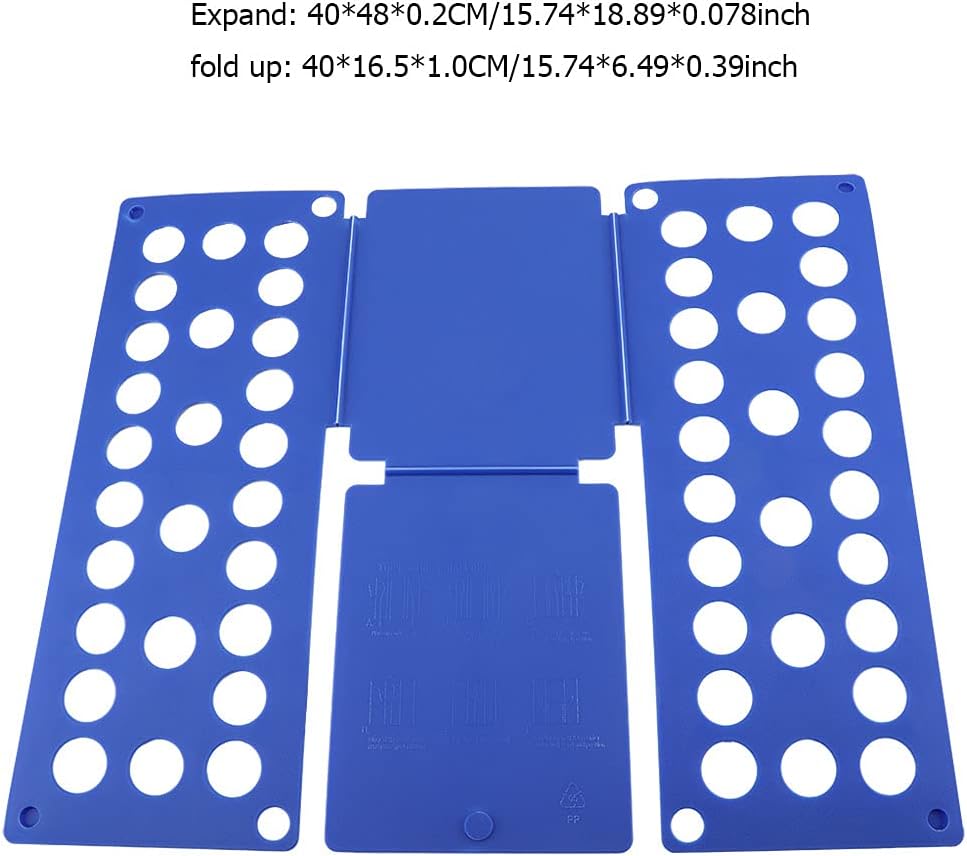 Kids Size Clothes Organizer Folding Board for Children's Shirts and Pants Space Saving Plastic Clothes Folder Black White Blue Rose Red (Blue)