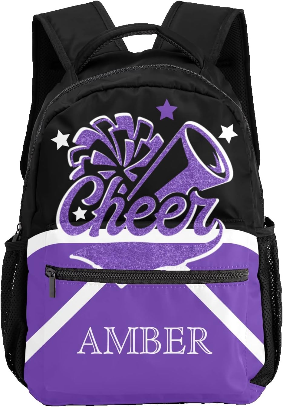 Star Cheerleaders Cheer Purple Backpack Personalized Daypack Laptop Travel Hiking Bag with Name