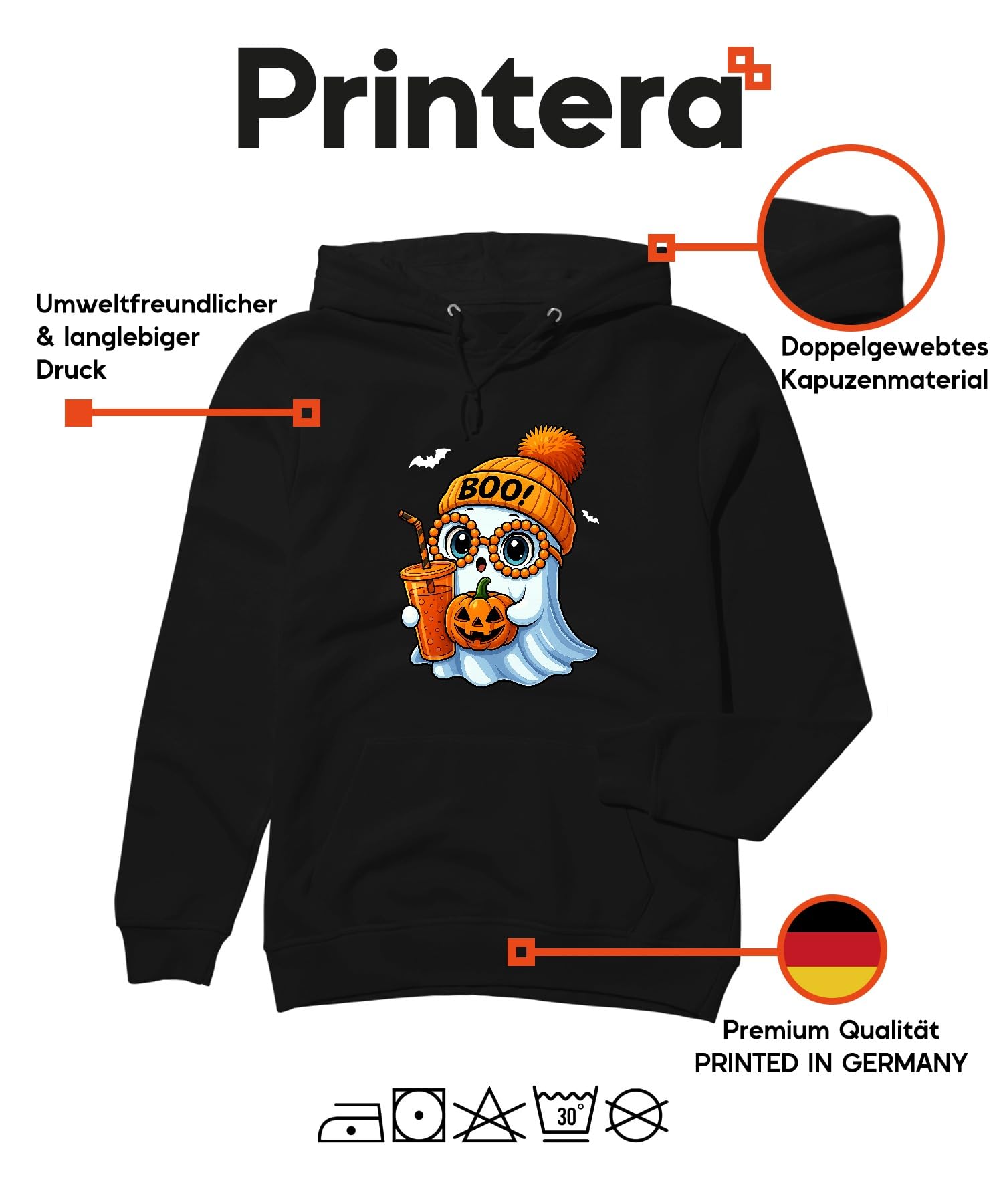 Halloween Boo Duch Dynia Słodka Lub Kwaśna Śliczna Dziecięca Jesień Bluza z kapturem Unisex Bluza z kapturem
