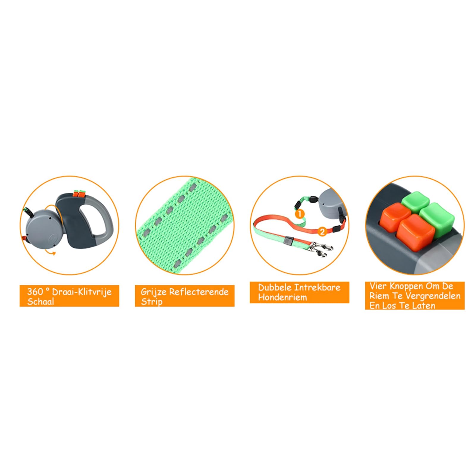 Generic Corde Rétractable pour Chien, Double Laisse, Enroulement Automatique, Laisse de Traction Durable pour Animaux de Compagnie, Marche avec Deux Chiens, 3 Mètres (Grey)